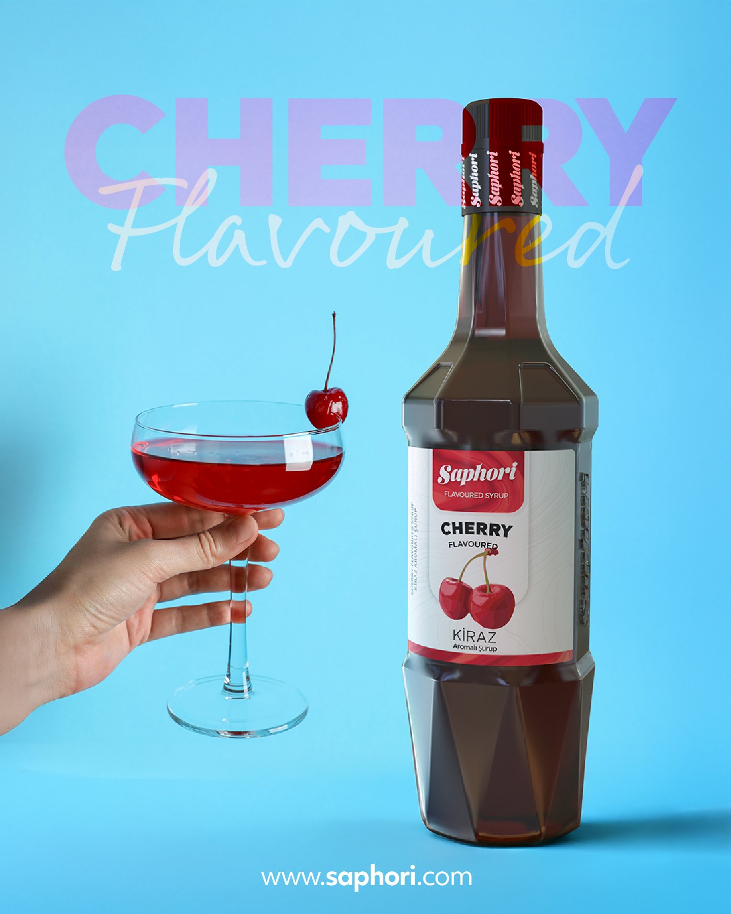 Saphori Kiraz Aromalı Kokteyl Şurubu 700 ML