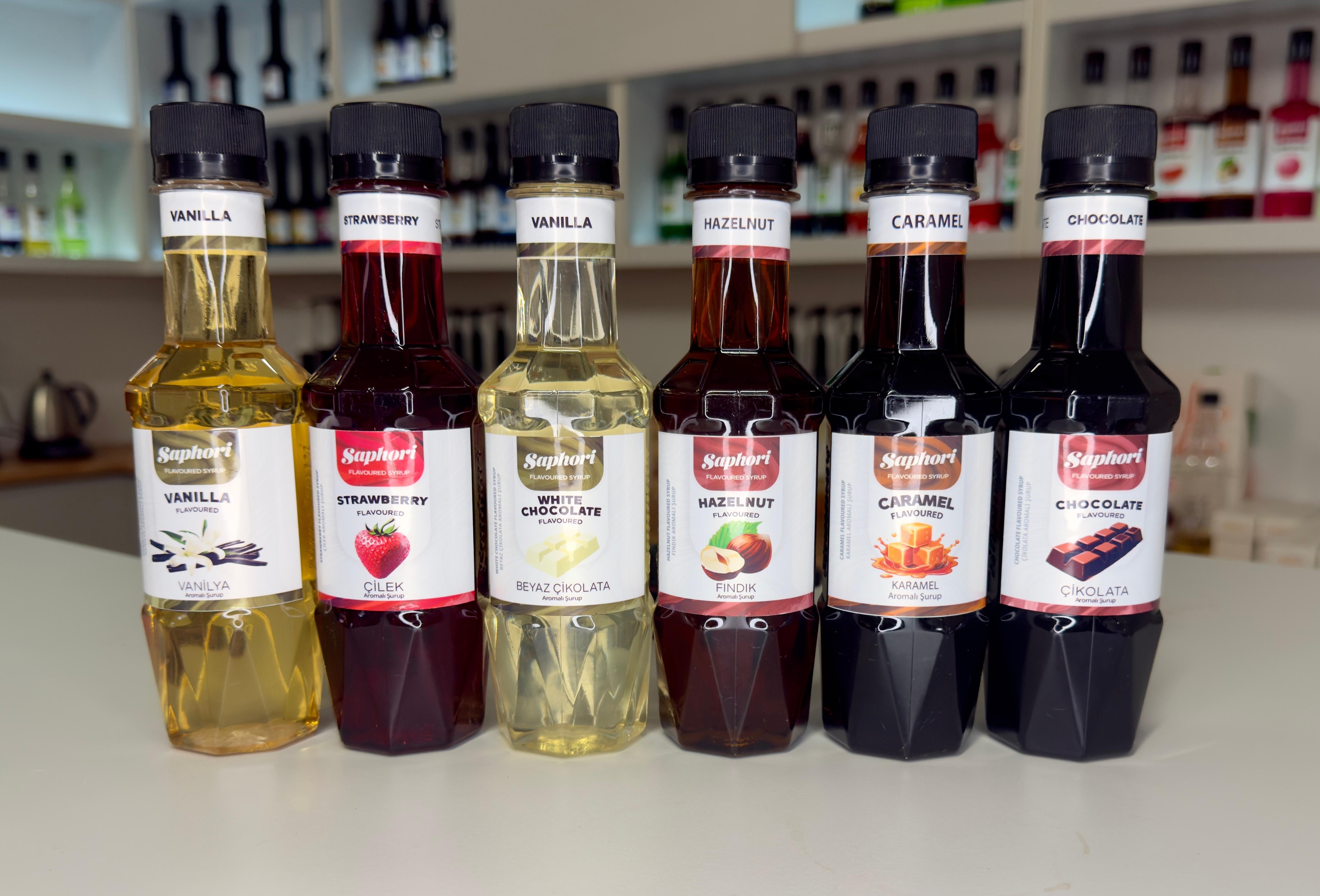 Saphori 6’lı Aromalı Kokteyl Şurubu Kahve Şurubu Seti 6 x 250 ML