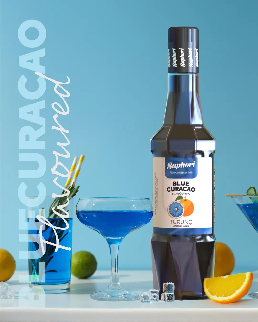 Blue Curacao Turunç Aromalı Şurup 700ml | Saphori