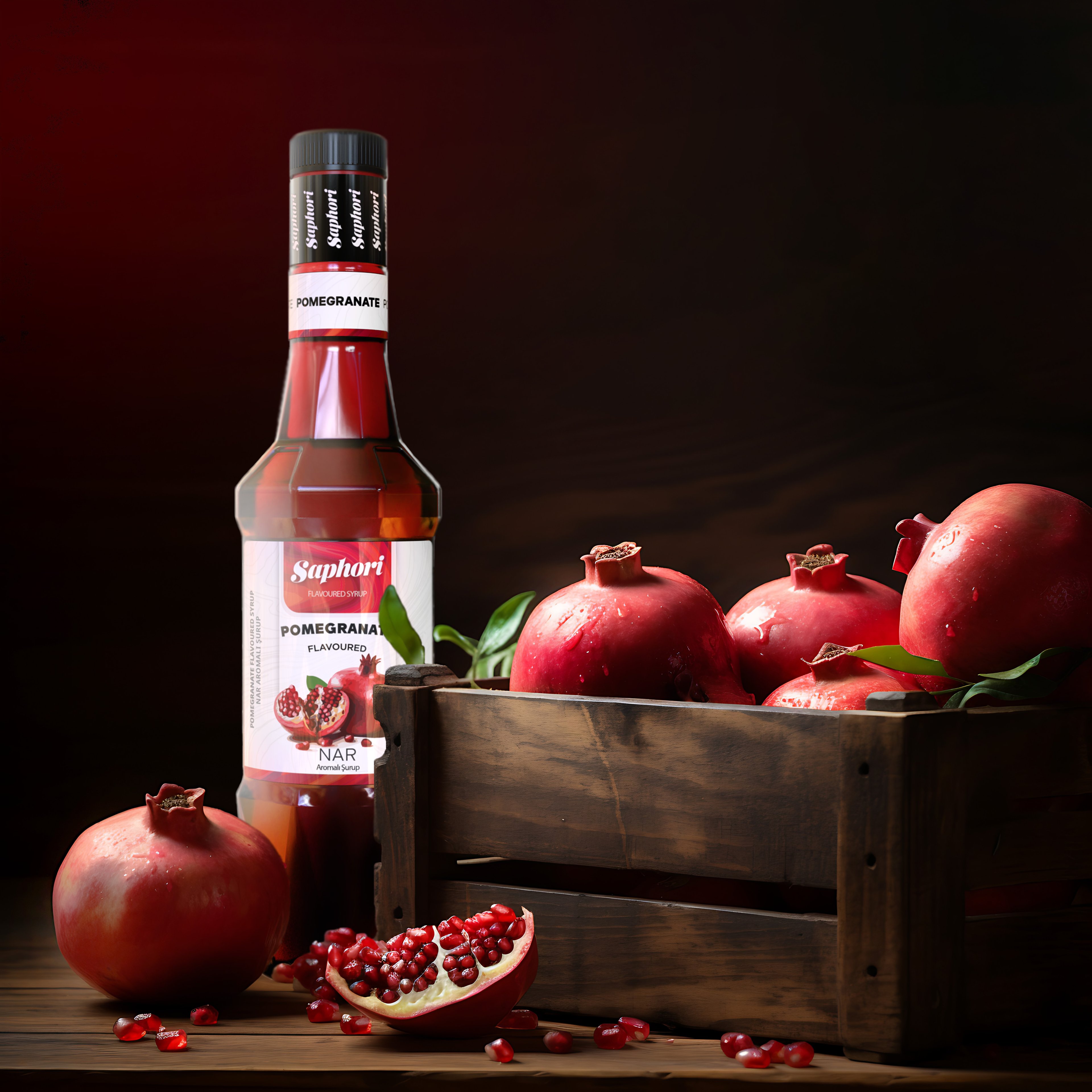 Saphori Pomegranate Flavored Cocktail Syrup