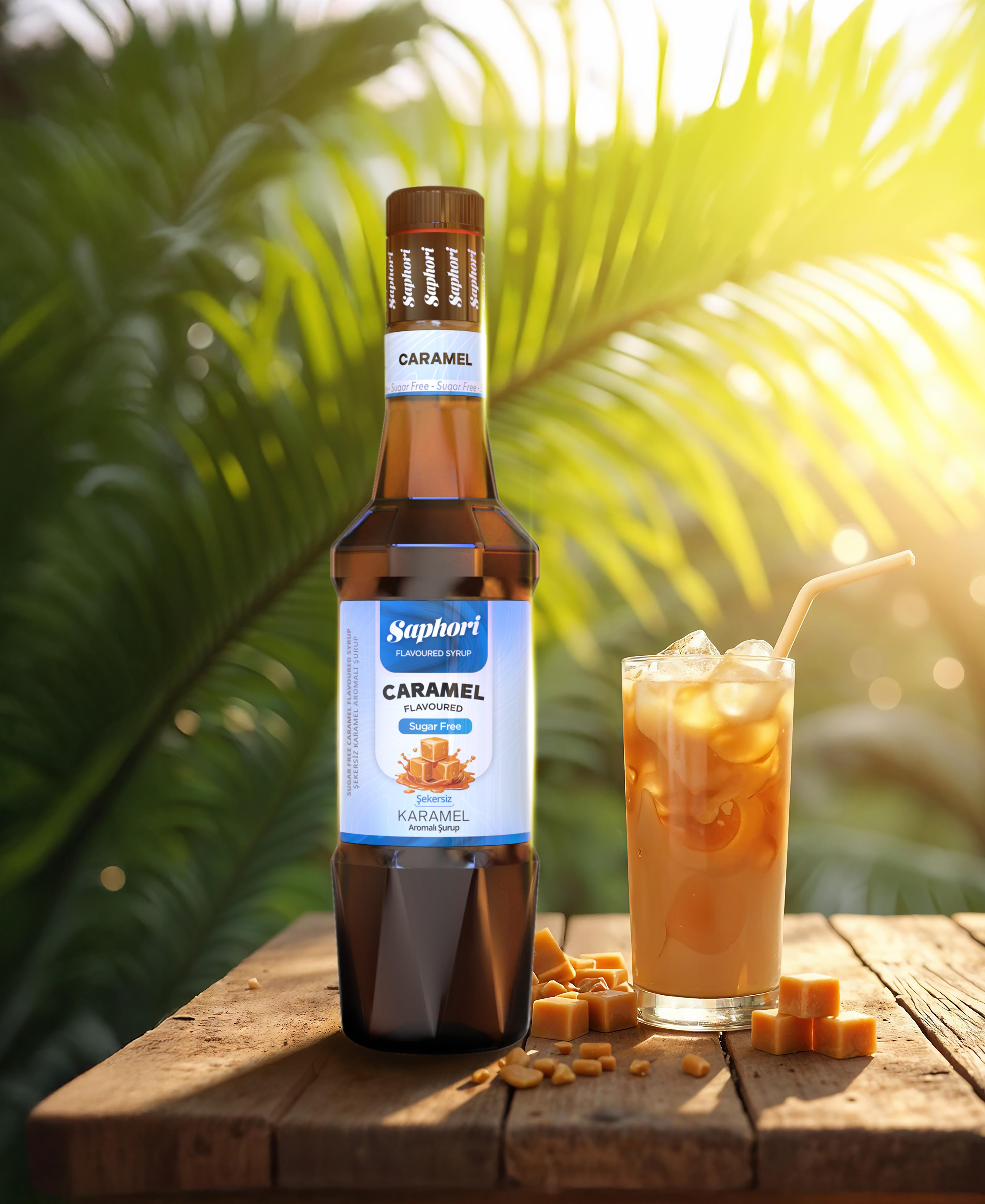 Saphori Şekersiz Karamel Aromalı Kokteyl Şurubu 700 ML