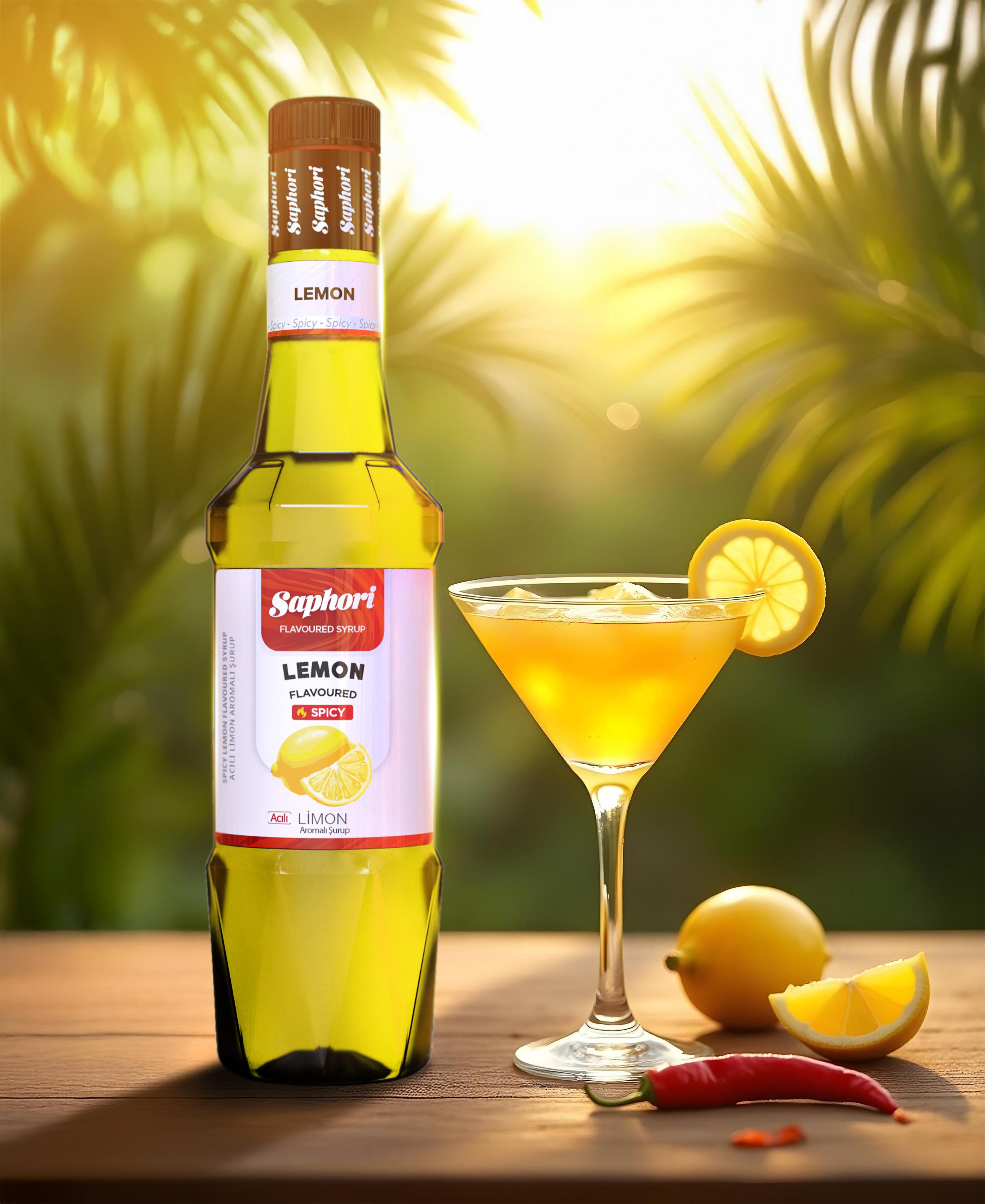Saphori Spicy Lemon Flavored Cocktail Syrup 700 ML