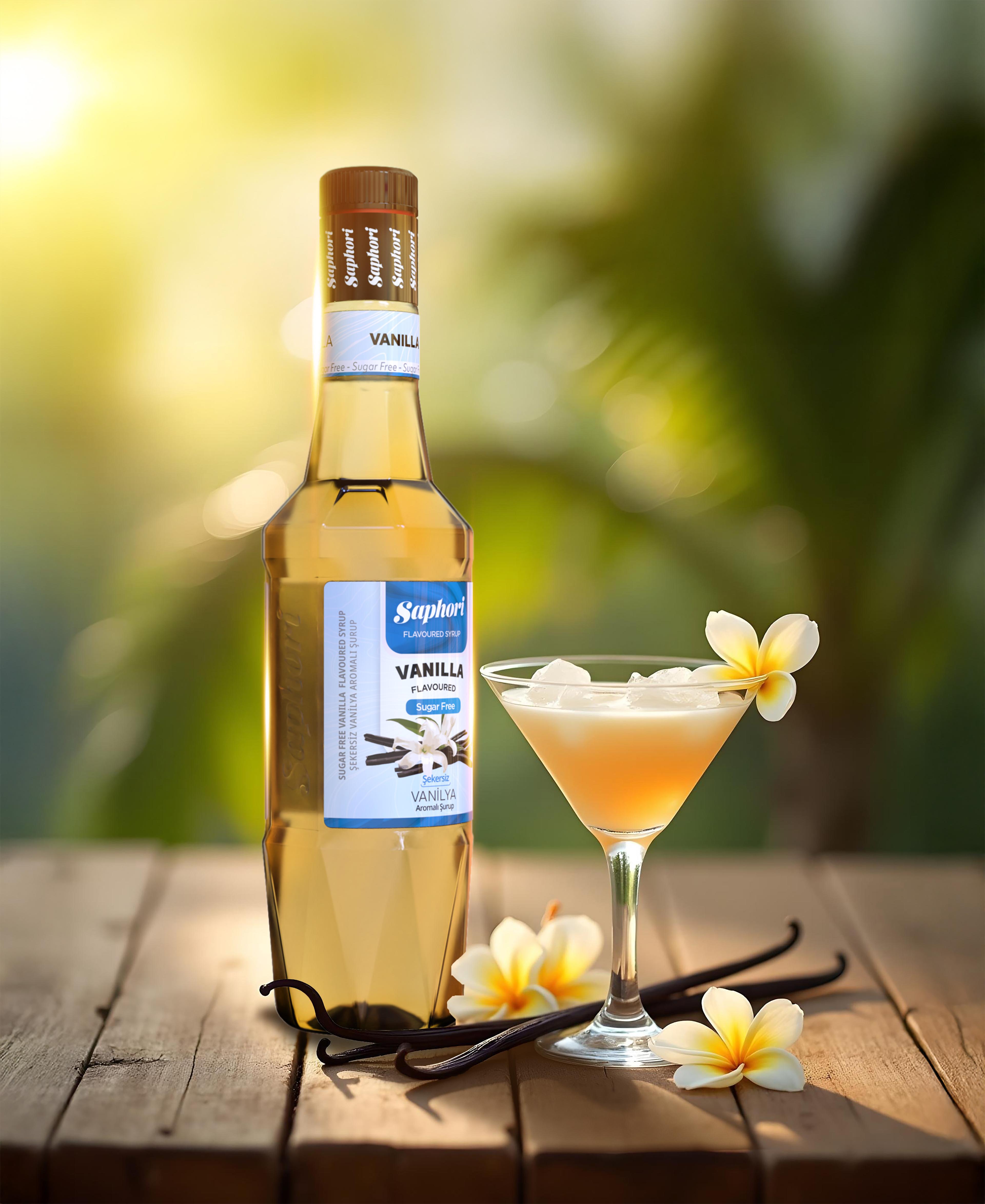 Saphori Şekersiz Vanilya Aromalı Kokteyl Şurubu 700 ML