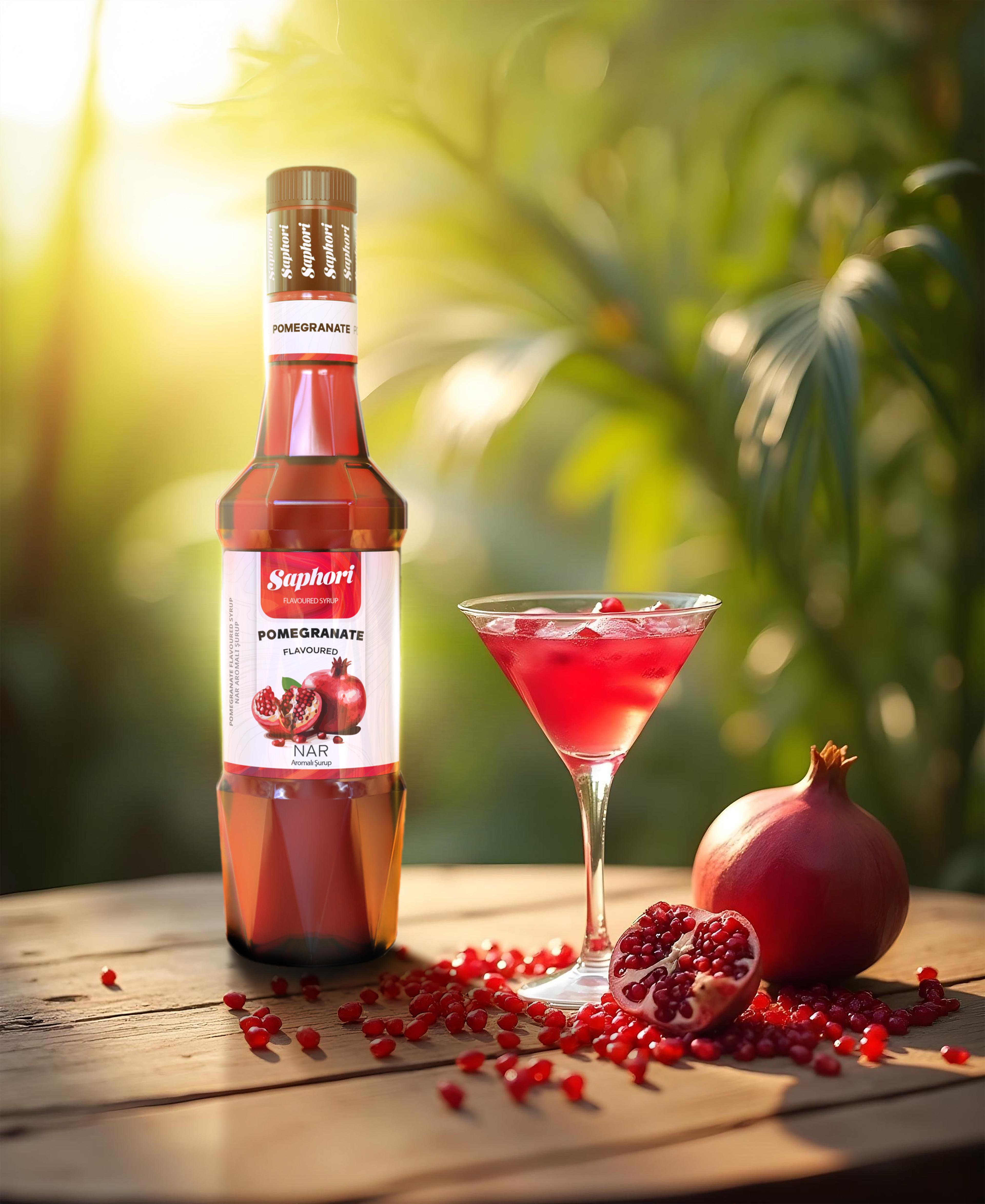 Saphori Pomegranate Flavored Cocktail Syrup