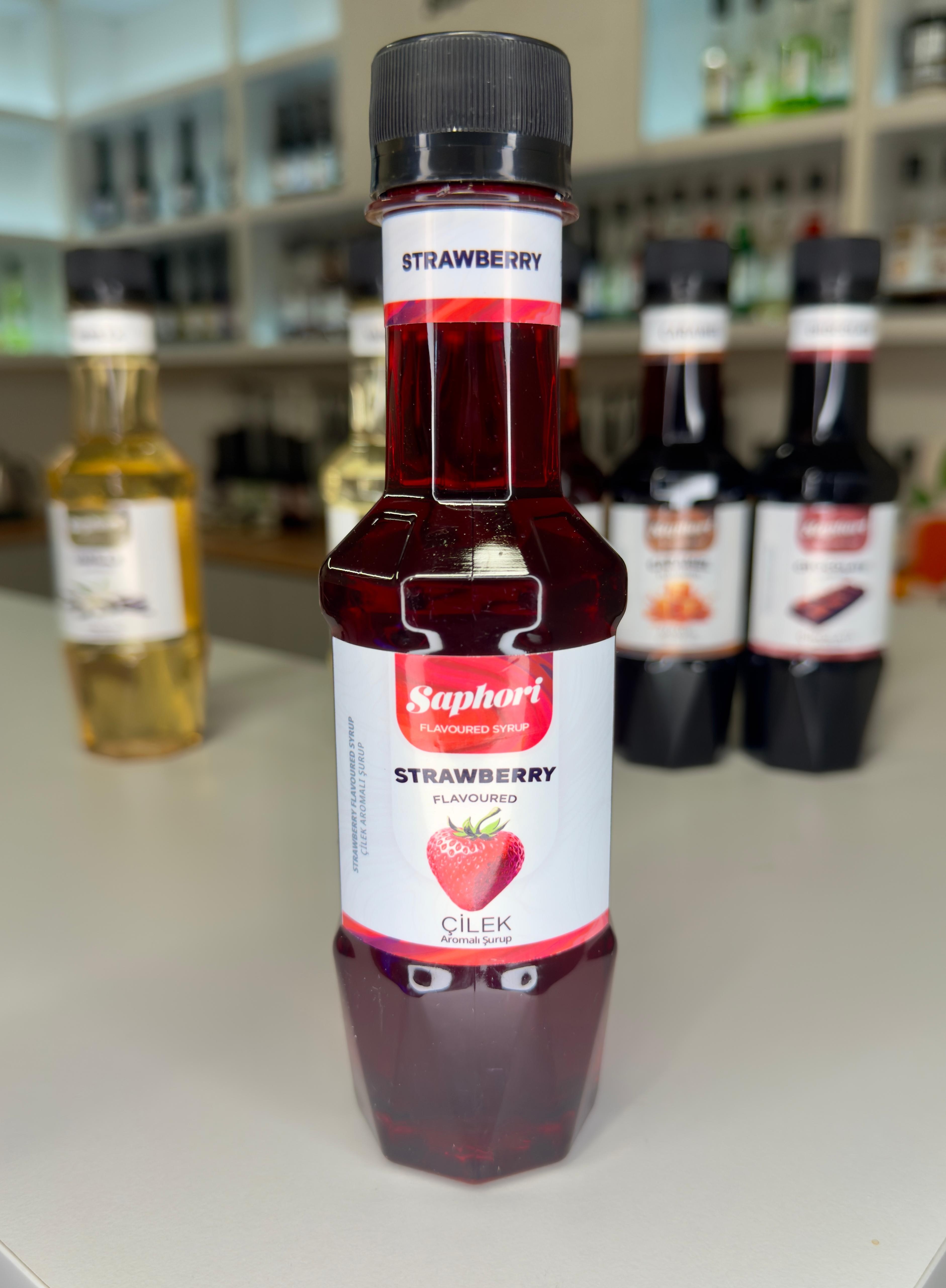 Saphori Çilek Aromalı Kokteyl Şurubu, Kahve Şurubu 250 ML