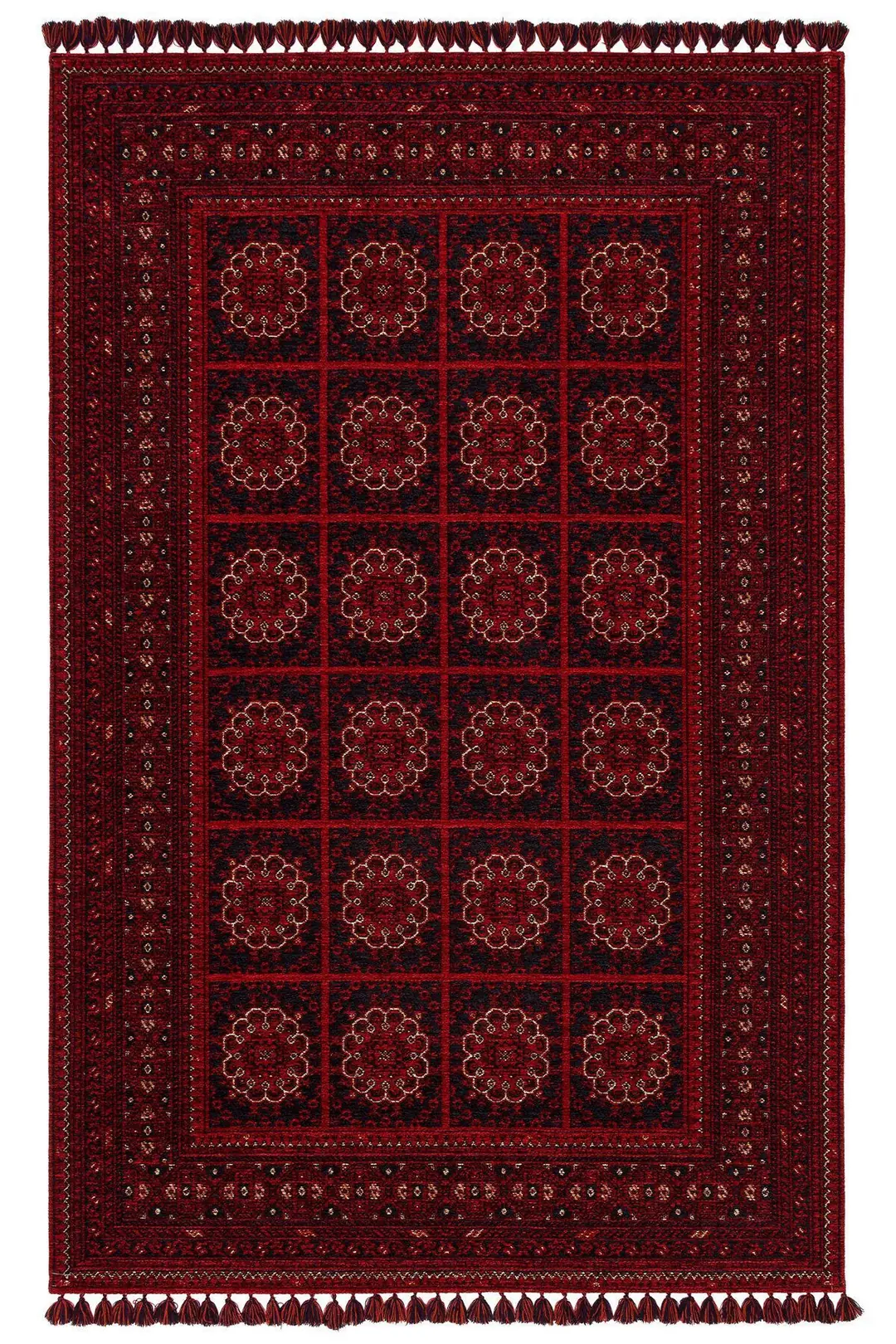 Buhari Bhr03 Yıkanabilir Kırmızı Kilim Dokuma Afgan Salon Mutfak Halıs
