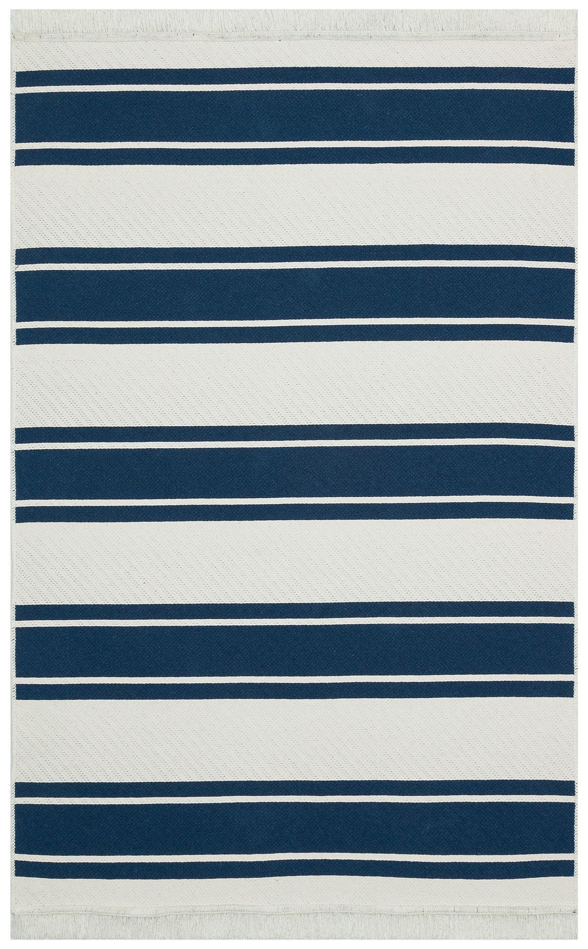 Arya 12 Mavi Çift Taraflı Pamuklu Renkli Kilim Makinede Yıkanabilir Banyo Balkon Mutfak Kilimi