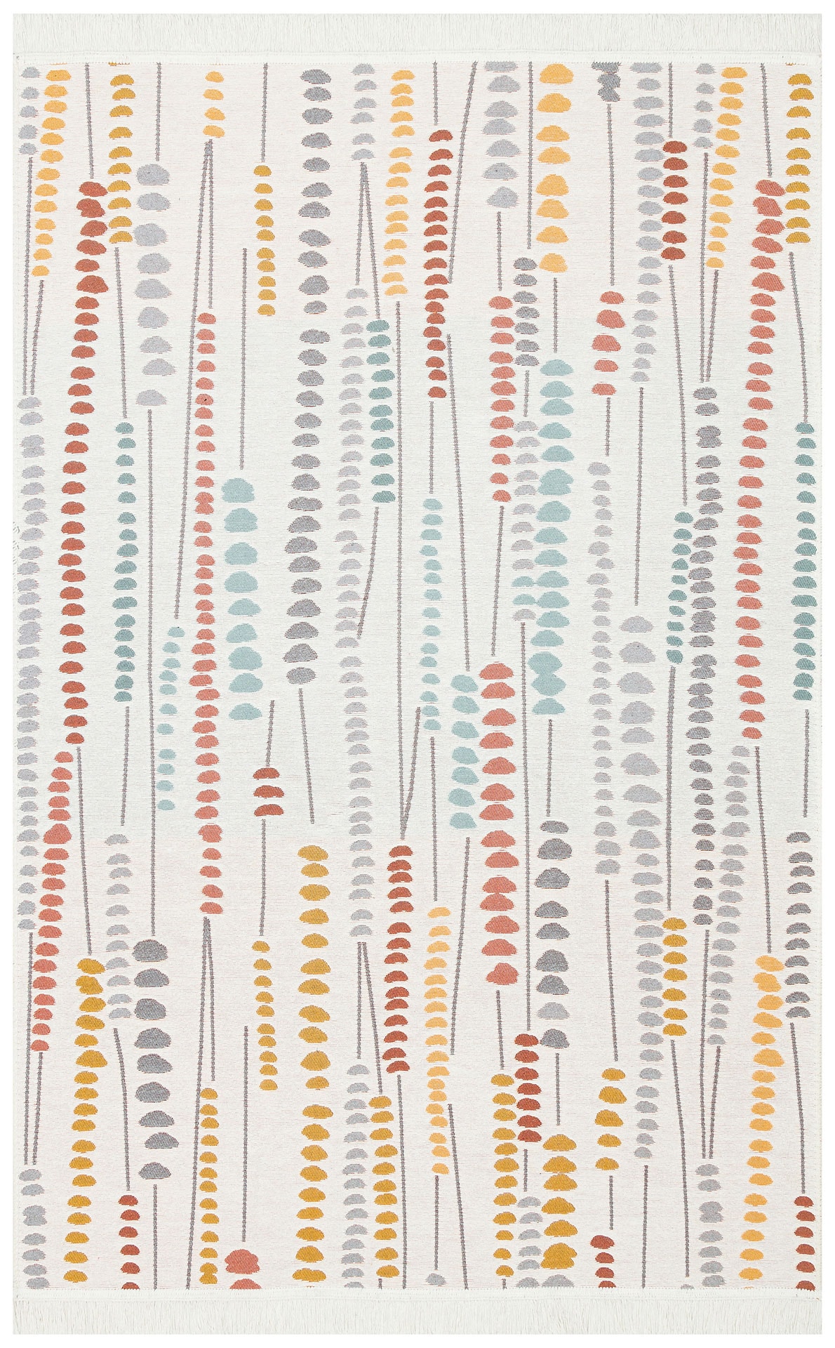 Arya 34 Multi Çift Taraflı Pamuklu Renkli Kilim Makinede Yıkanabilir Banyo Balkon Mutfak Kilimi