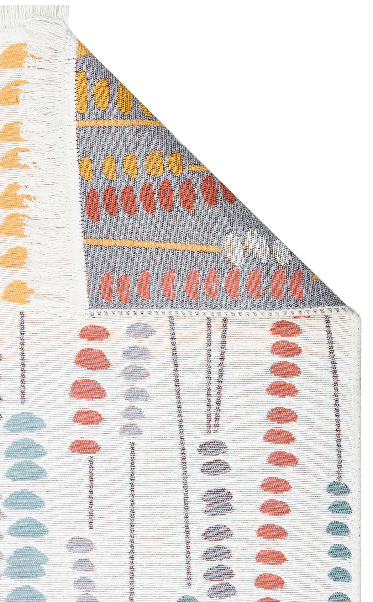 Arya 34 Multi Çift Taraflı Pamuklu Renkli Kilim Makinede Yıkanabilir Banyo Balkon Mutfak Kilimi