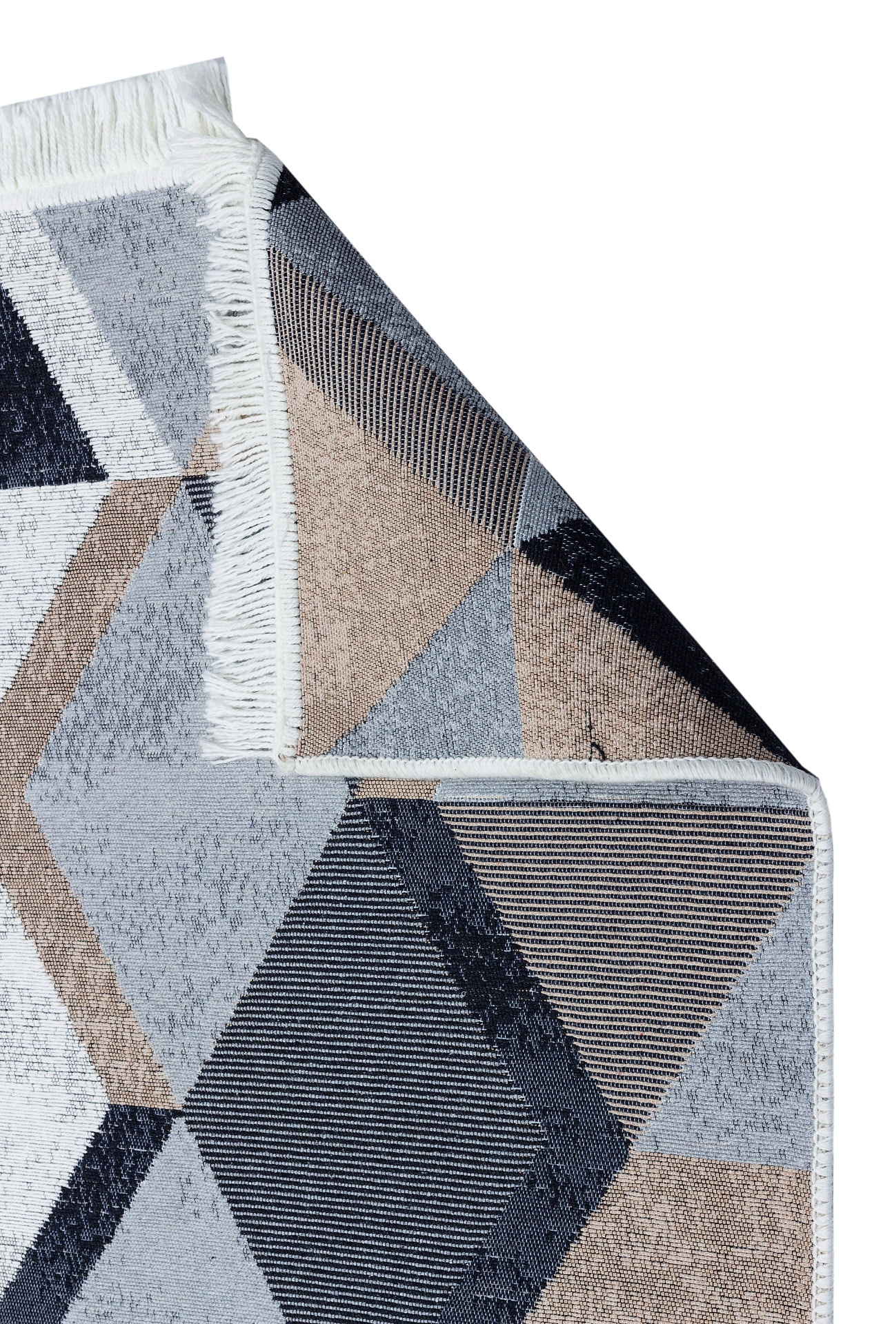 Arya 10 Bej Siyah Yıkanabilen Çift Taraflı Kilim