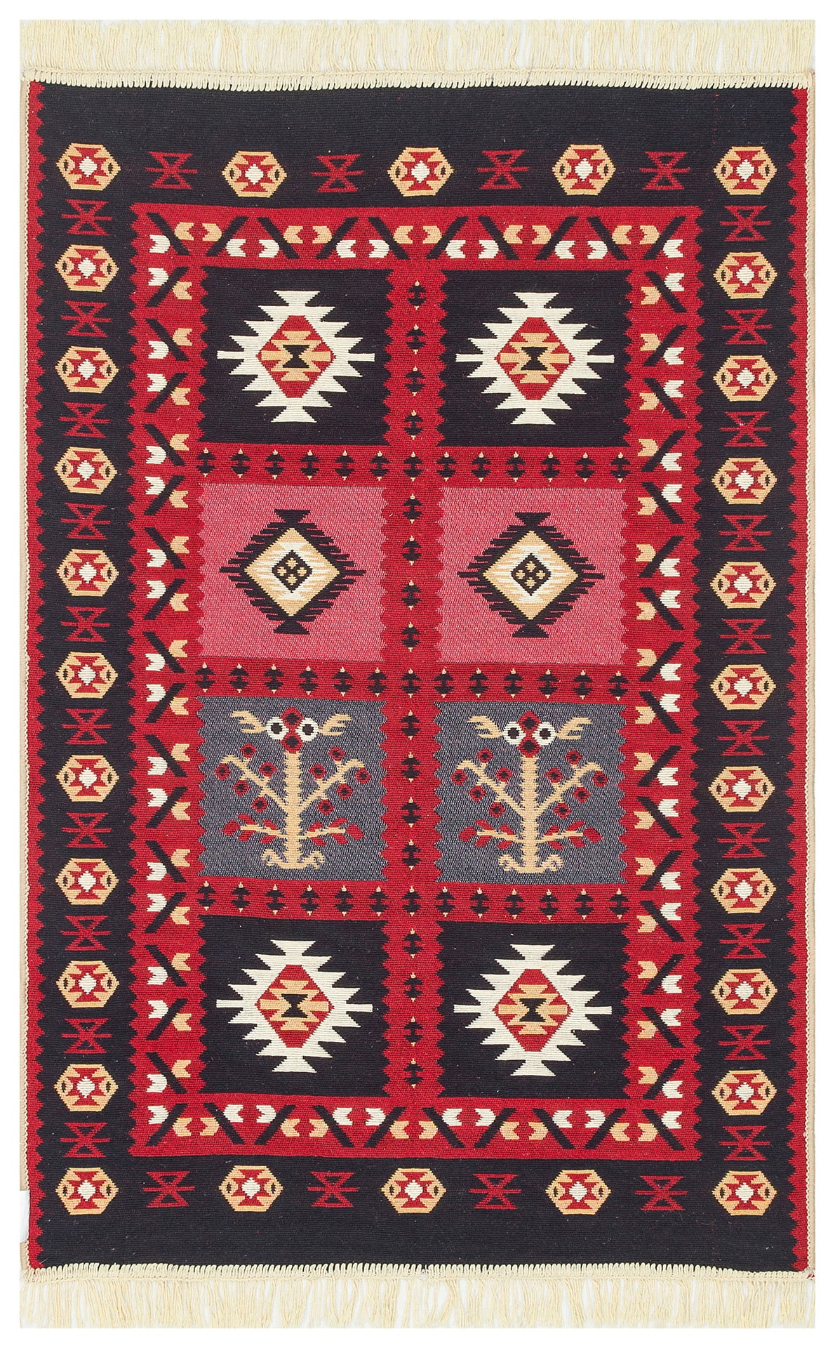 Arya 28 Kırmızı Yıkanabilen Çift Taraflı Kilim