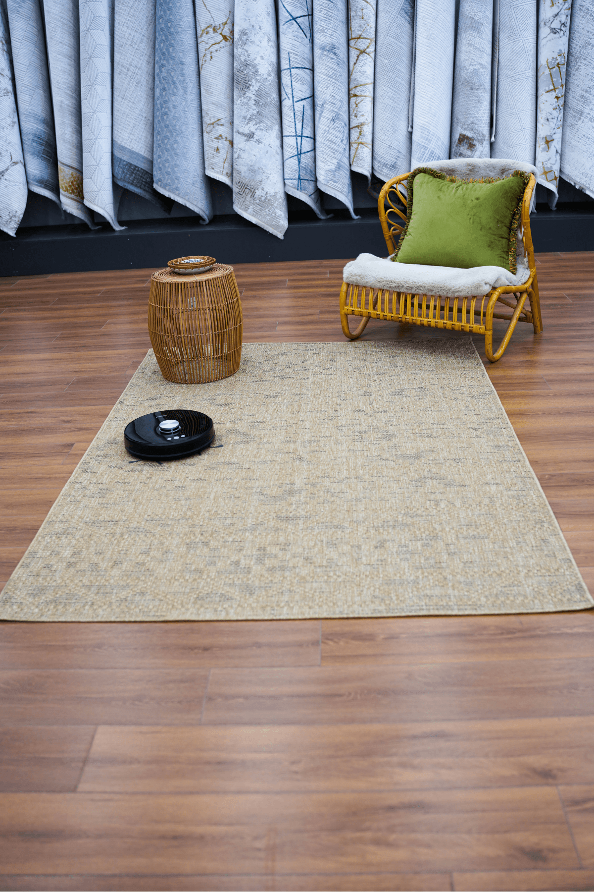 Beyrut 9103 Bej Sisal Jut Hasır Dekoratif Model Dokuma Hav Toz Vermez Halı Örme Kilim Yolluk