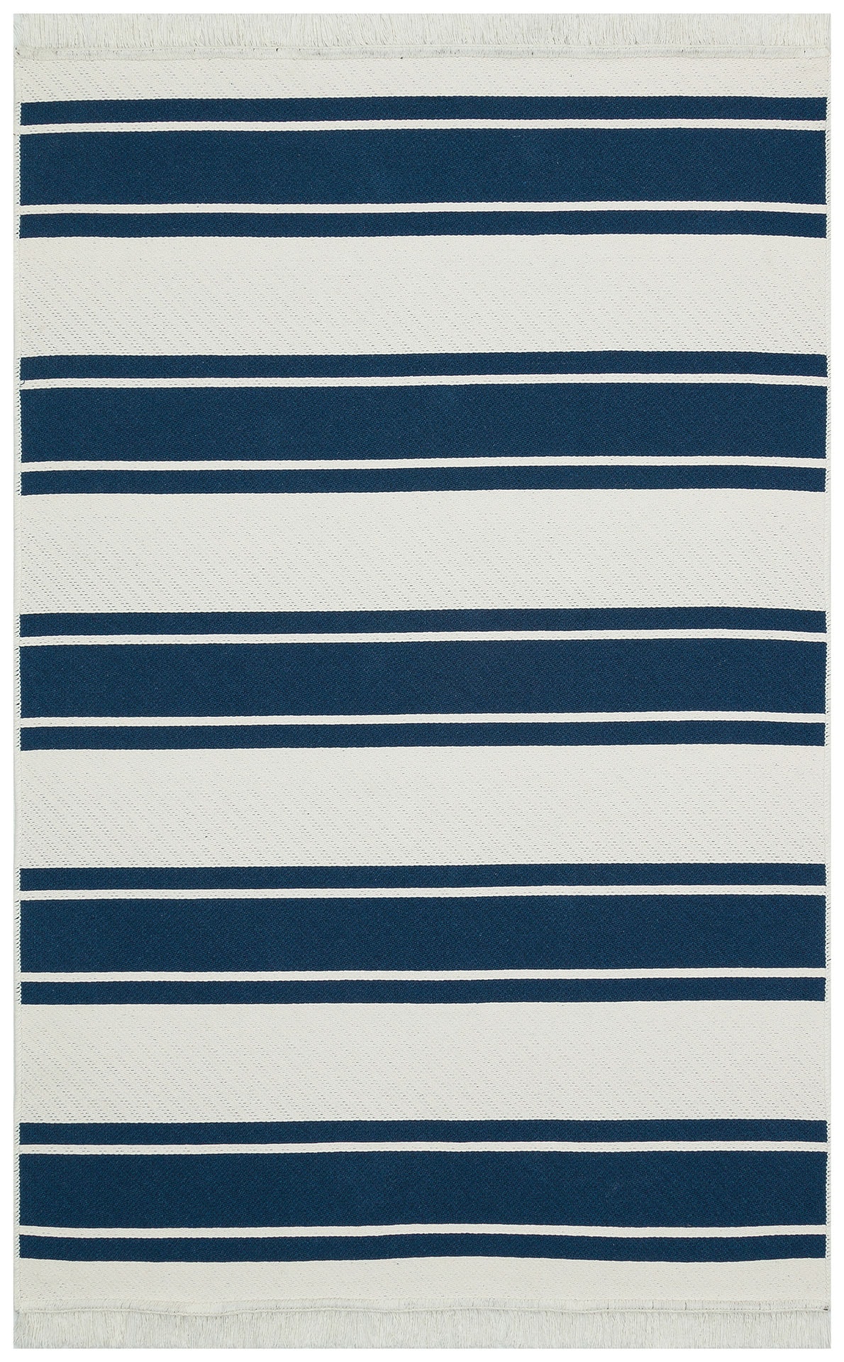 Arya 12 Mavi Çift Taraflı Pamuklu Renkli Kilim Makinede Yıkanabilir Banyo Balkon Mutfak Kilimi