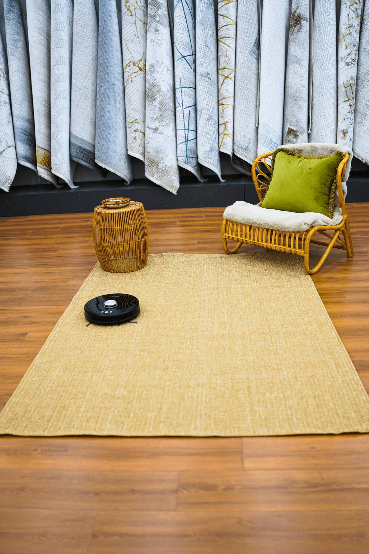 Beyrut 9104 Bej Sisal Jut Hasır Dekoratif Model Dokuma Hav Toz Vermez Halı Örme Kilim Yolluk