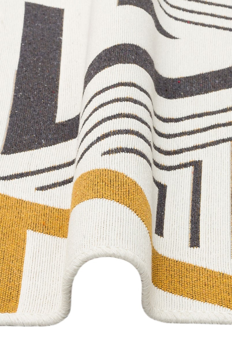 Arya 18 Sarı Yıkanabilen Çift Taraflı Kilim