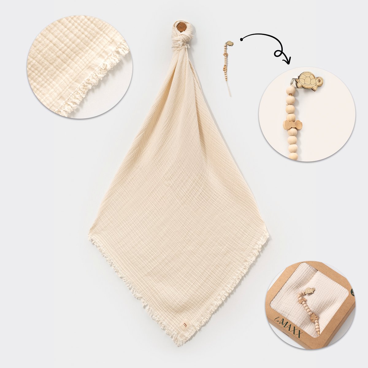 LOVEMAXX 4 KATLI MÜSLİN BATTANİYE EMZİK TUTACAĞI SET
