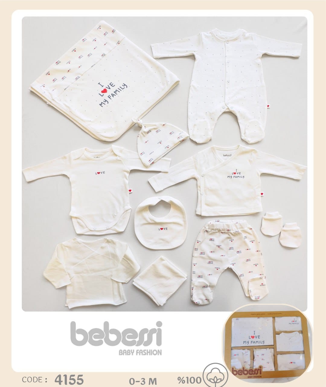 BEBESSİ KIZ 0-3 AY LOVE MY FAMILY