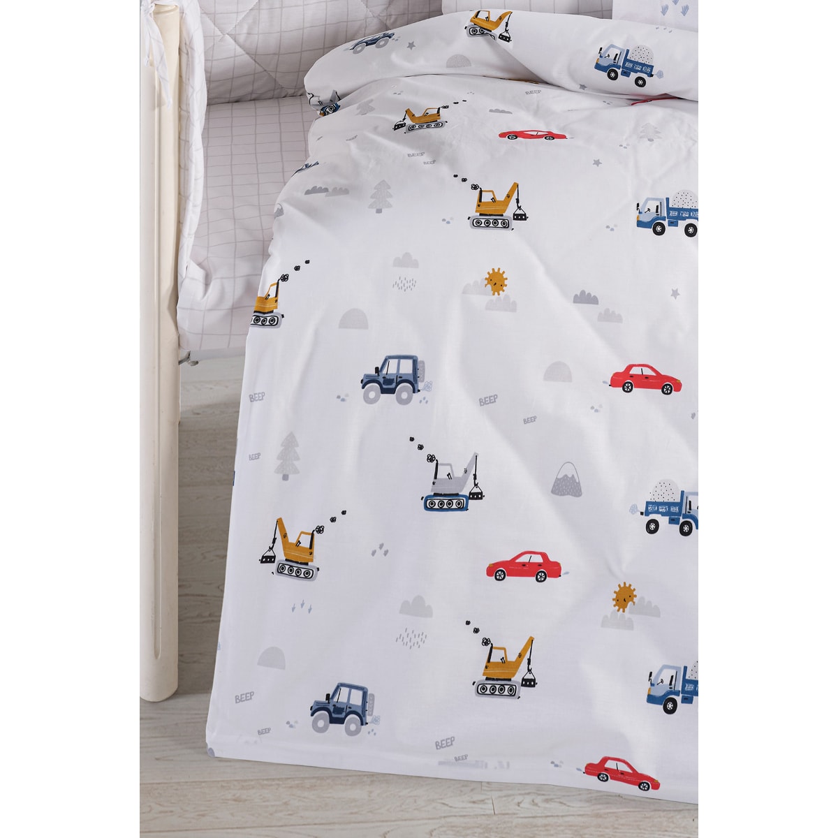 Digger Cars %100 Pamuk 4'lü Park Yatak Nevresim Takımı