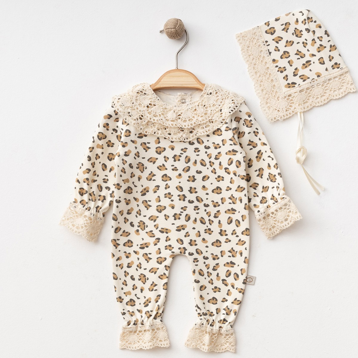 OBABY KIZ DANTELLİ LEOPARLI TULUM