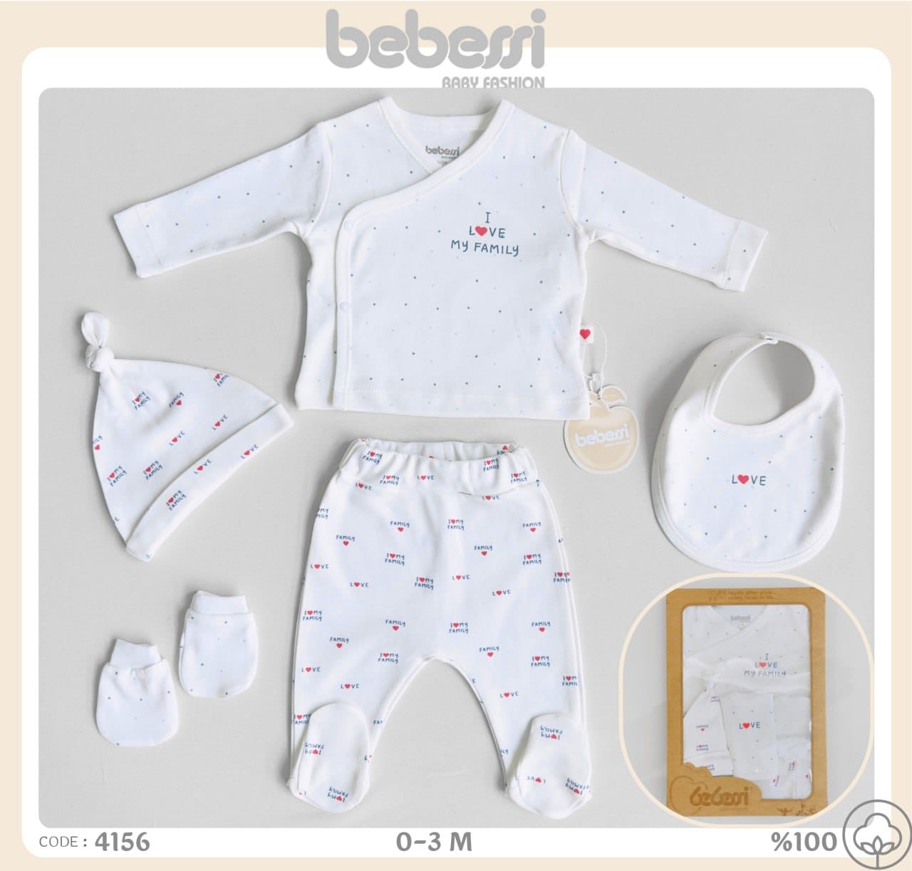 BEBESSİ KIZ 0-3 AY LOVE MY FAMILY