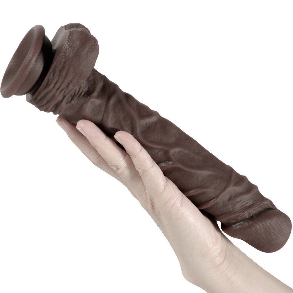 10" Long Realistic Brown Dildo