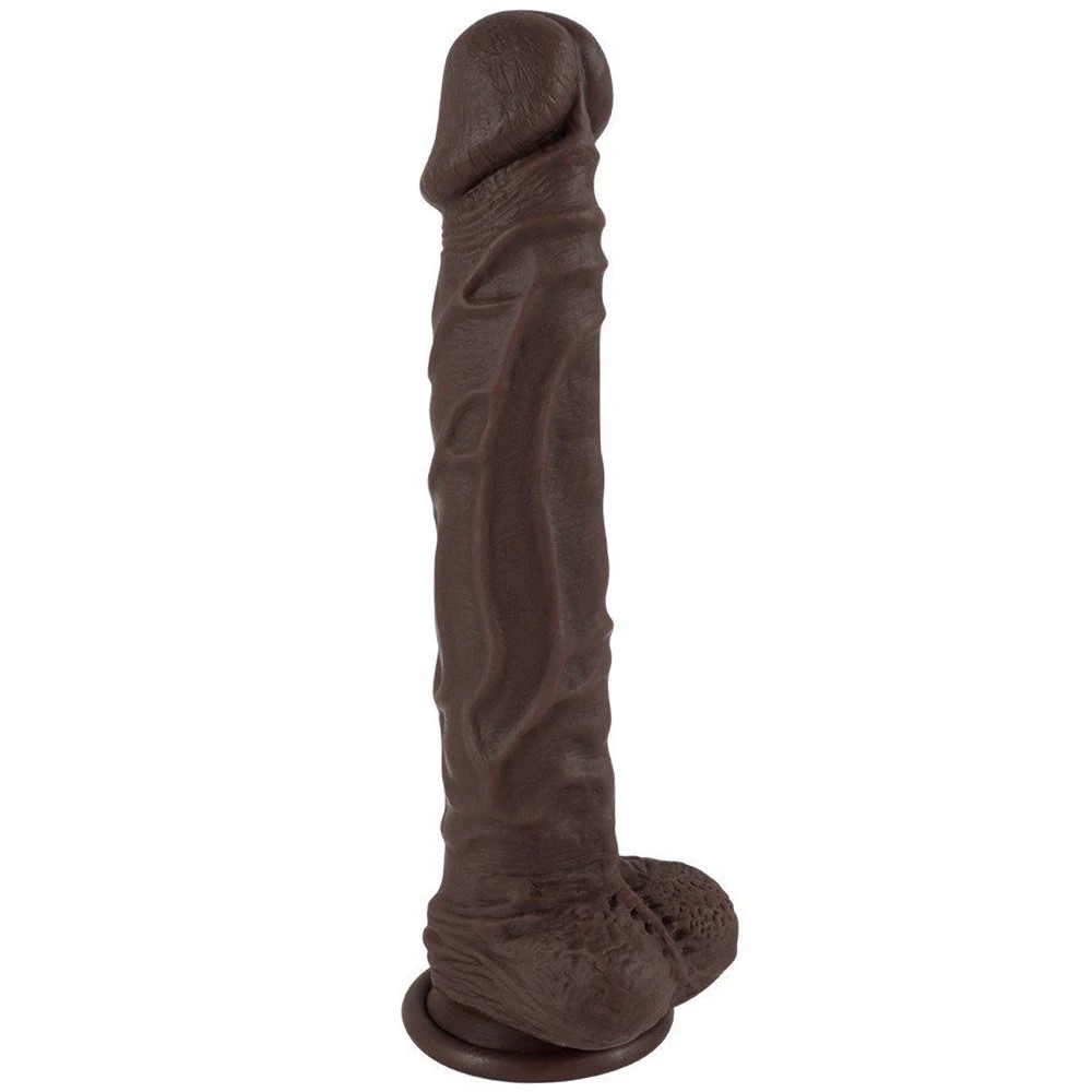 10" Long Realistic Brown Dildo