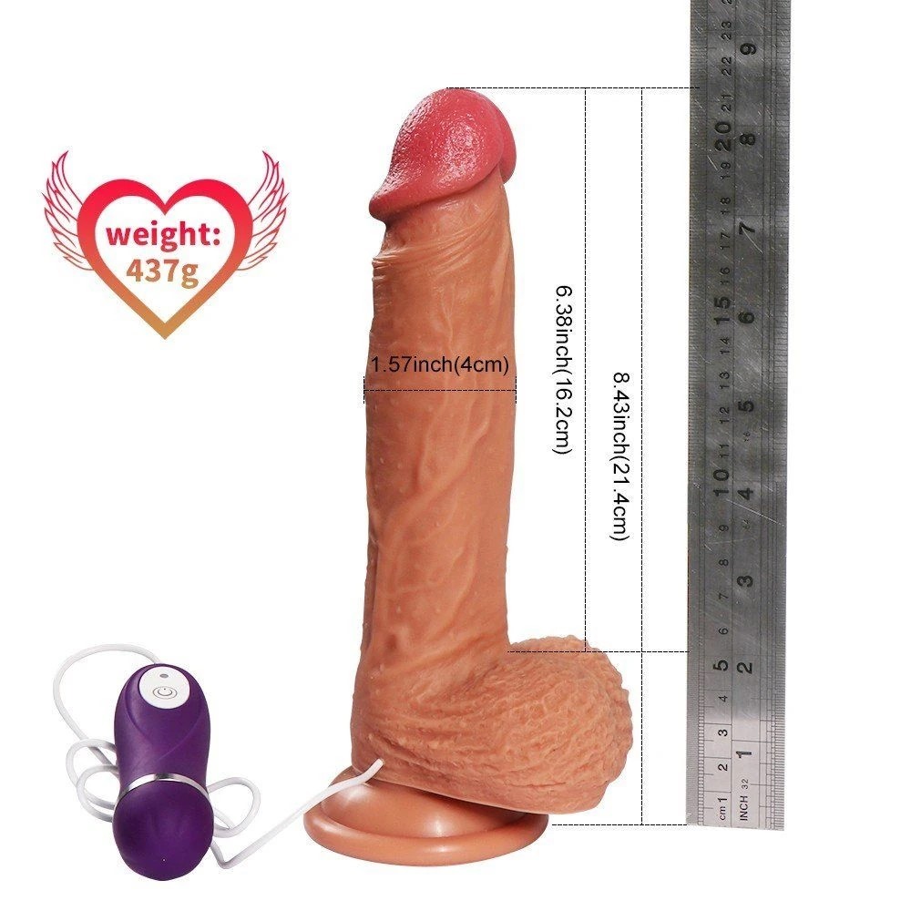 8.43" Ultra Realistic Vibrating Silicone Dildo