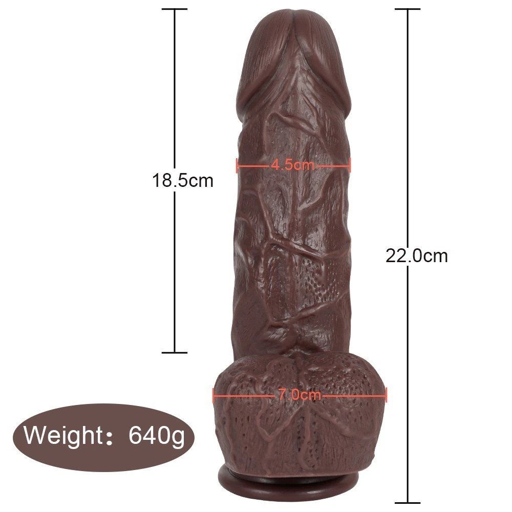 8.6" Flexible Ultra Realistic Brown Dildo