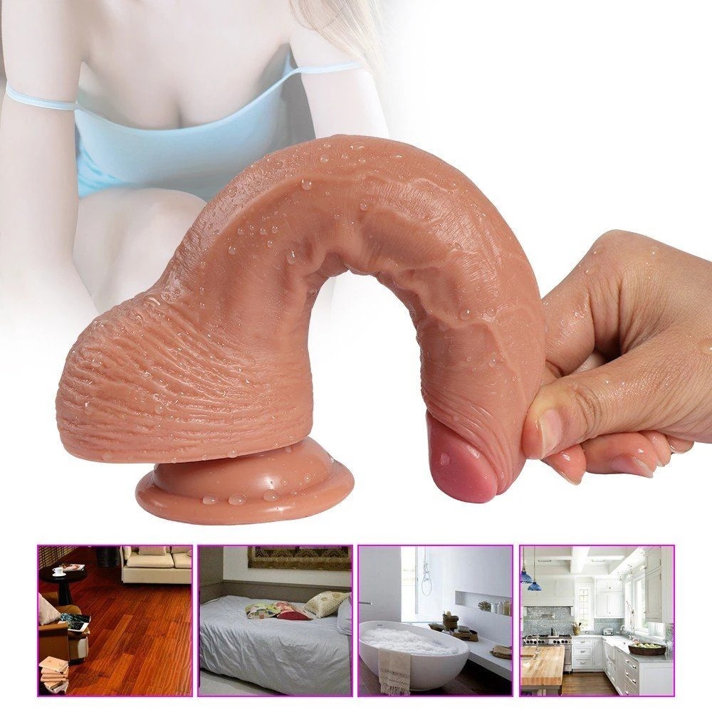 8.7" Shequ Double Layer Natural Looking Realistic Dildo