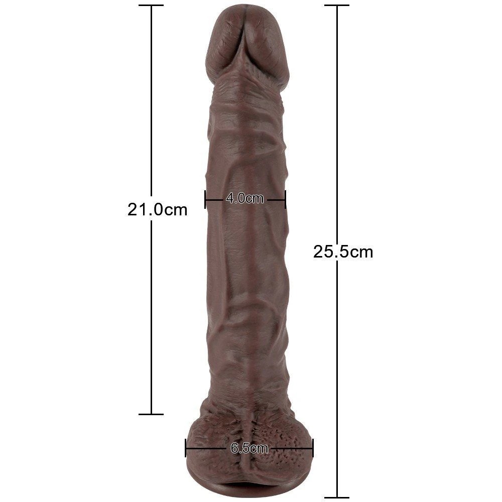 10" Long Realistic Brown Dildo