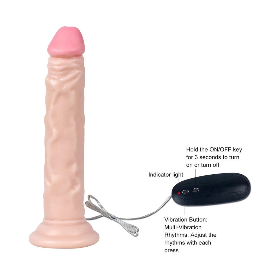 7.3" Flesh Colored Vibrating Dildo with Suction Cup