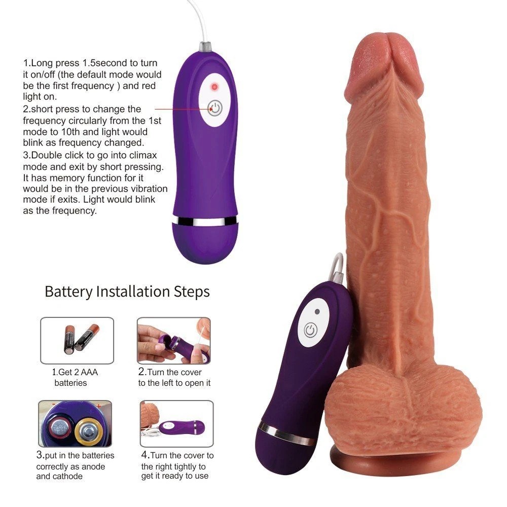 7" Ultra Realistic Vibrating Dildo with Suction Cup