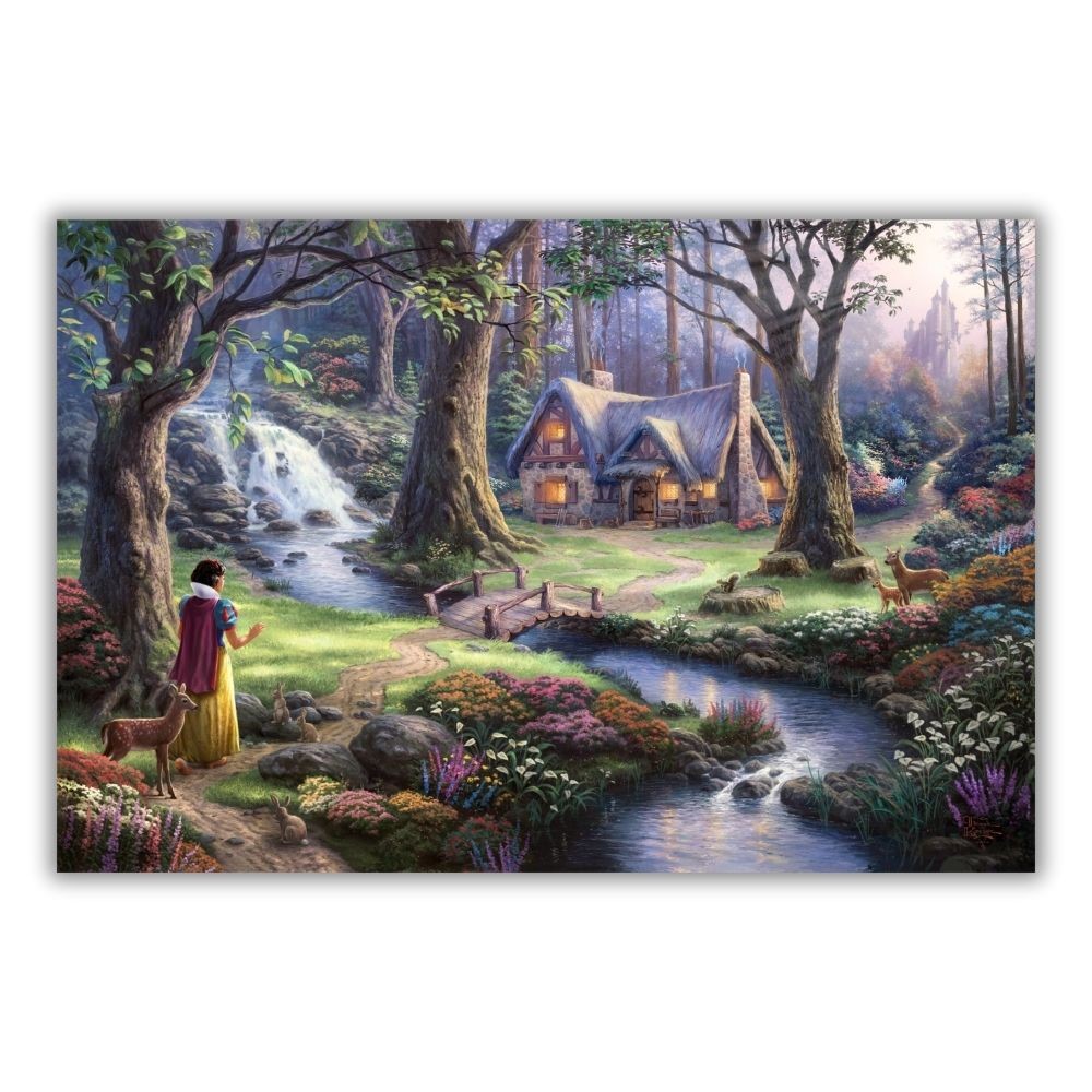 Ormanın İçinde Pamuk Prenses Kanvas Tablo - Thomas Kinkade