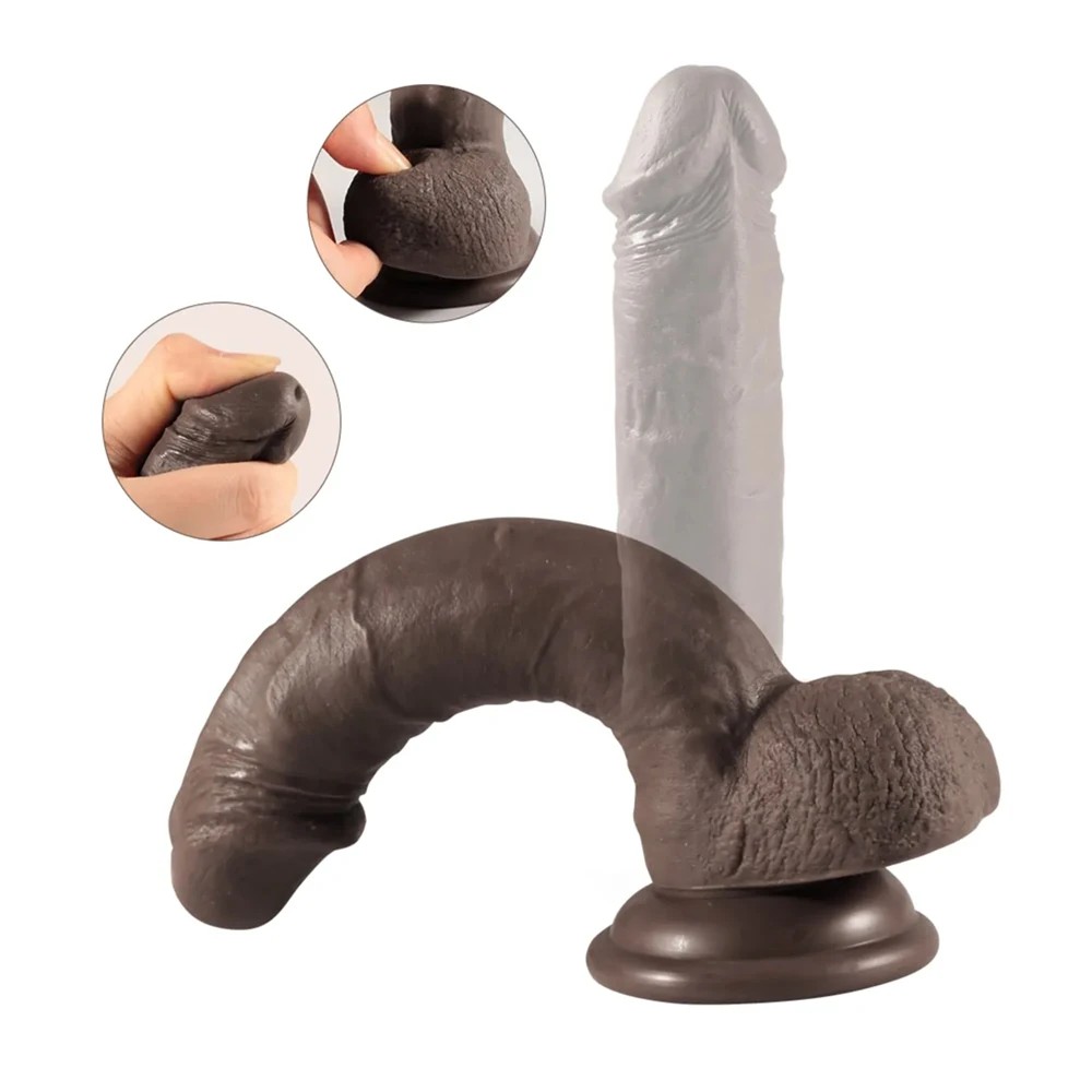 6.7" Soft Realistic Brown Dildo