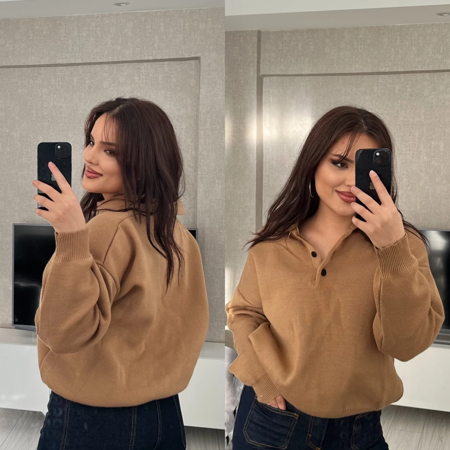 Polo yaka kazak camel