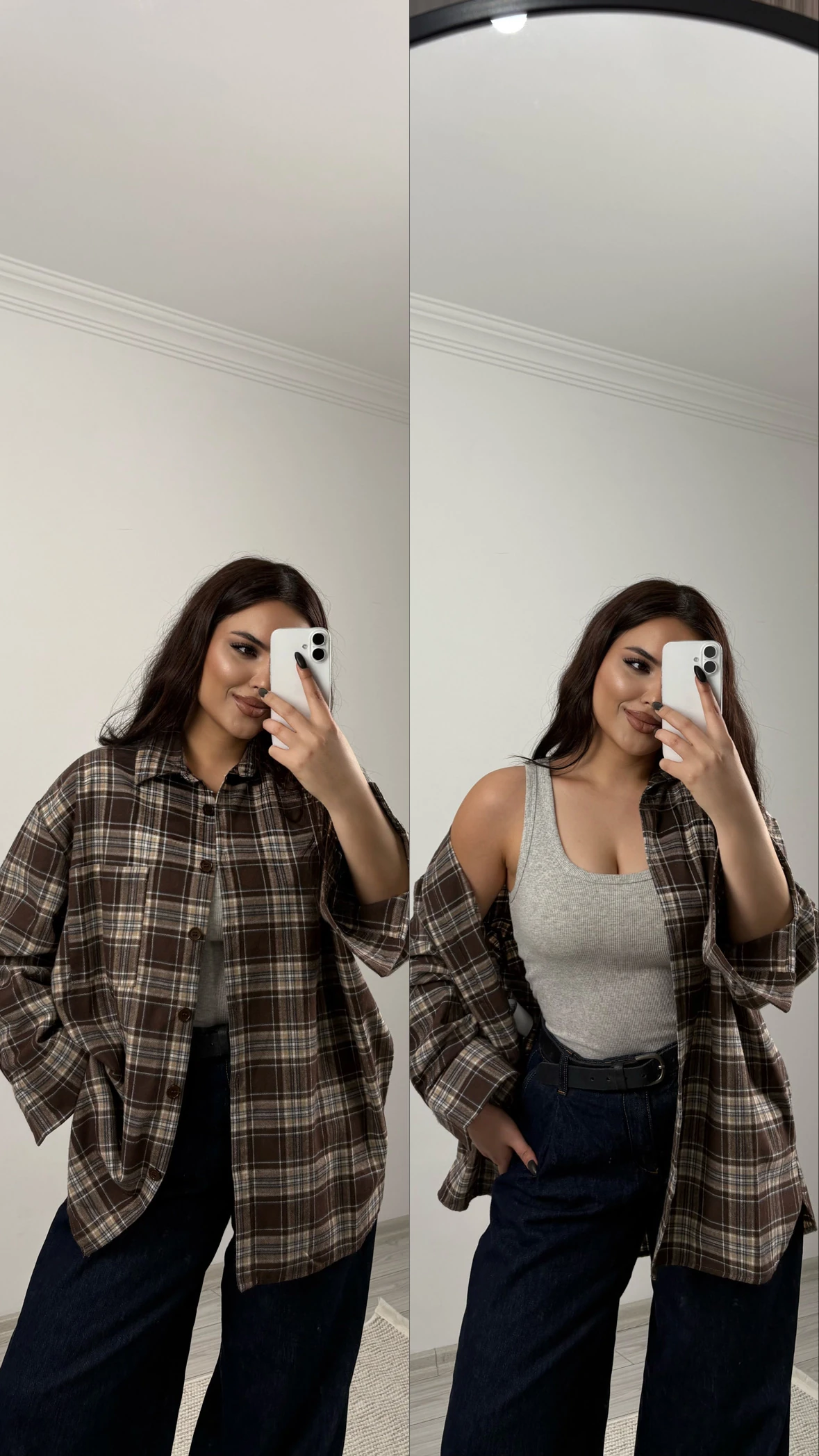 ekose gömlek kahverengi