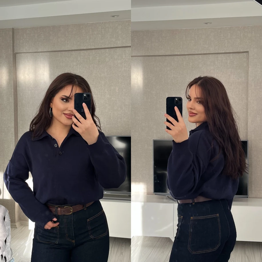 Polo yaka kazak lacivert