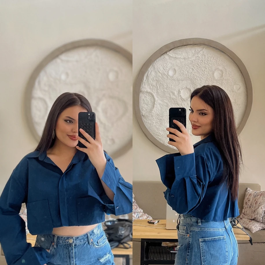 Kısa boy gömlek lacivert