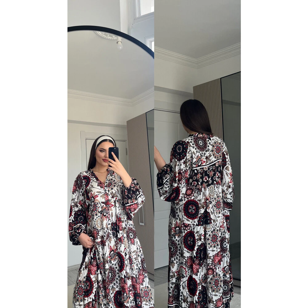 Salaş viskon elbise kırmızı