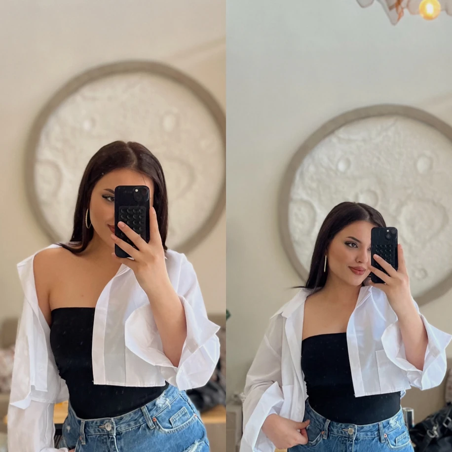 Kısa boy gömlek beyaz