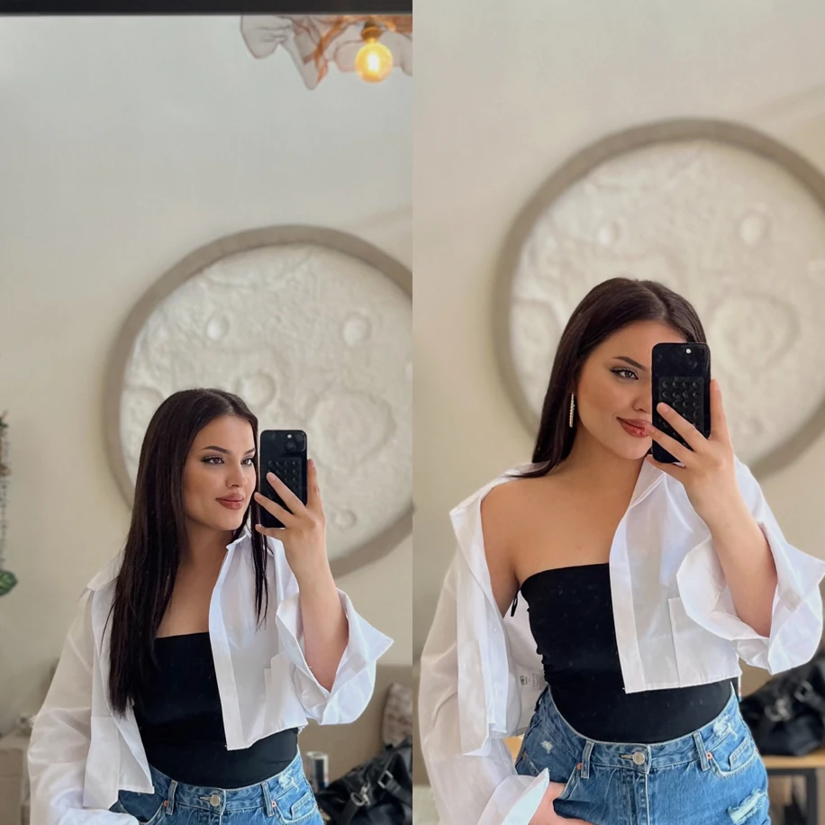 Kısa boy gömlek beyaz