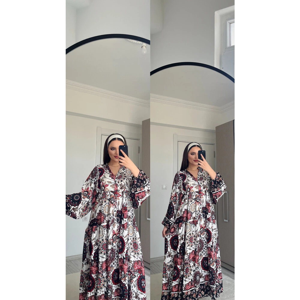 Salaş viskon elbise kırmızı