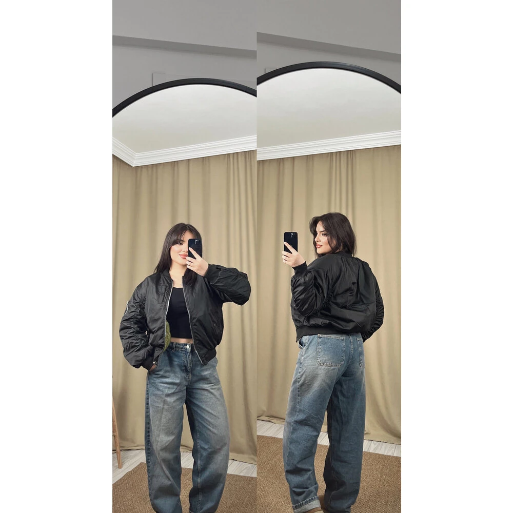 ZR bomber ceket siyah