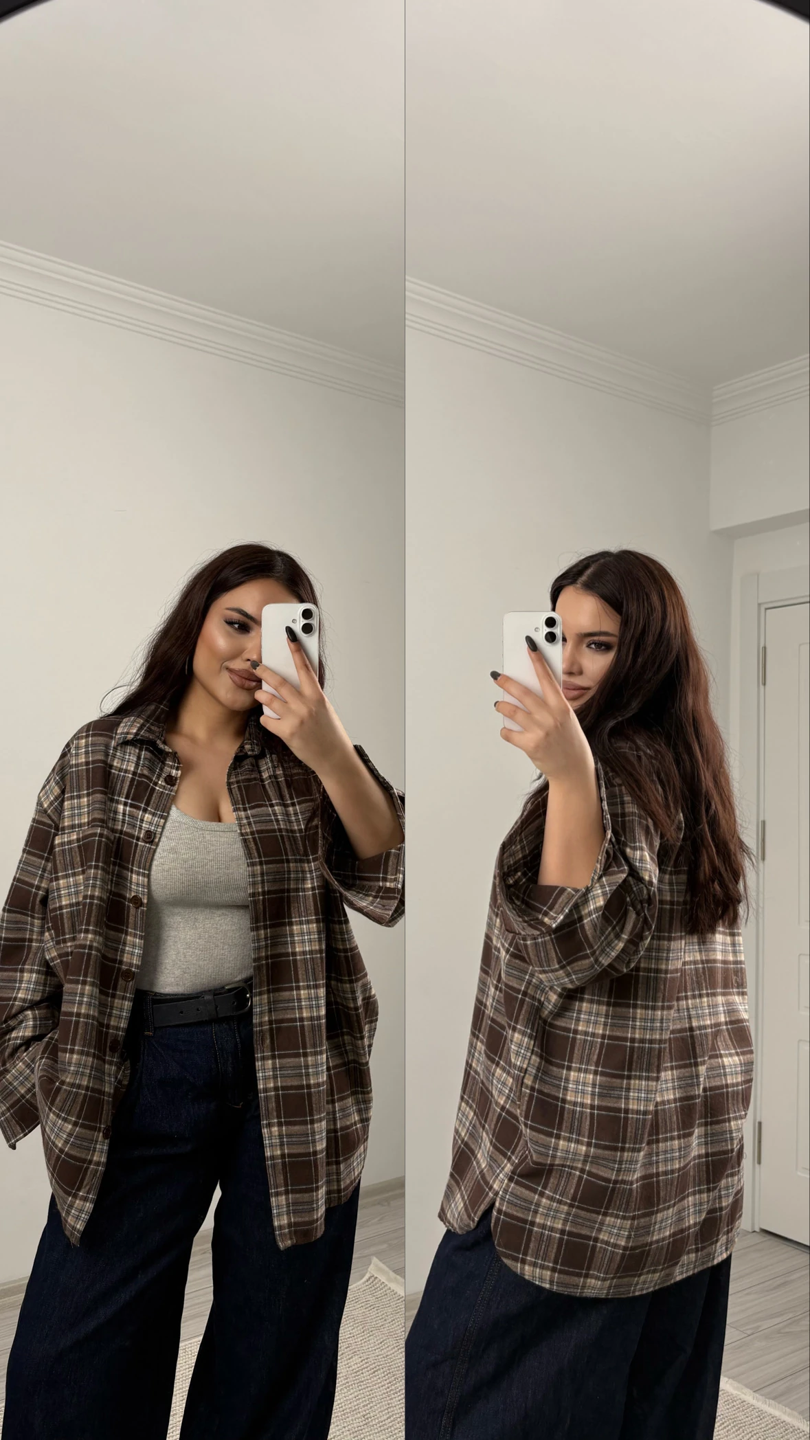 ekose gömlek kahverengi