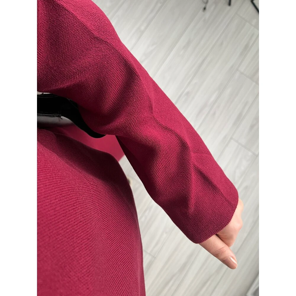 Bol paça triko takım bordo