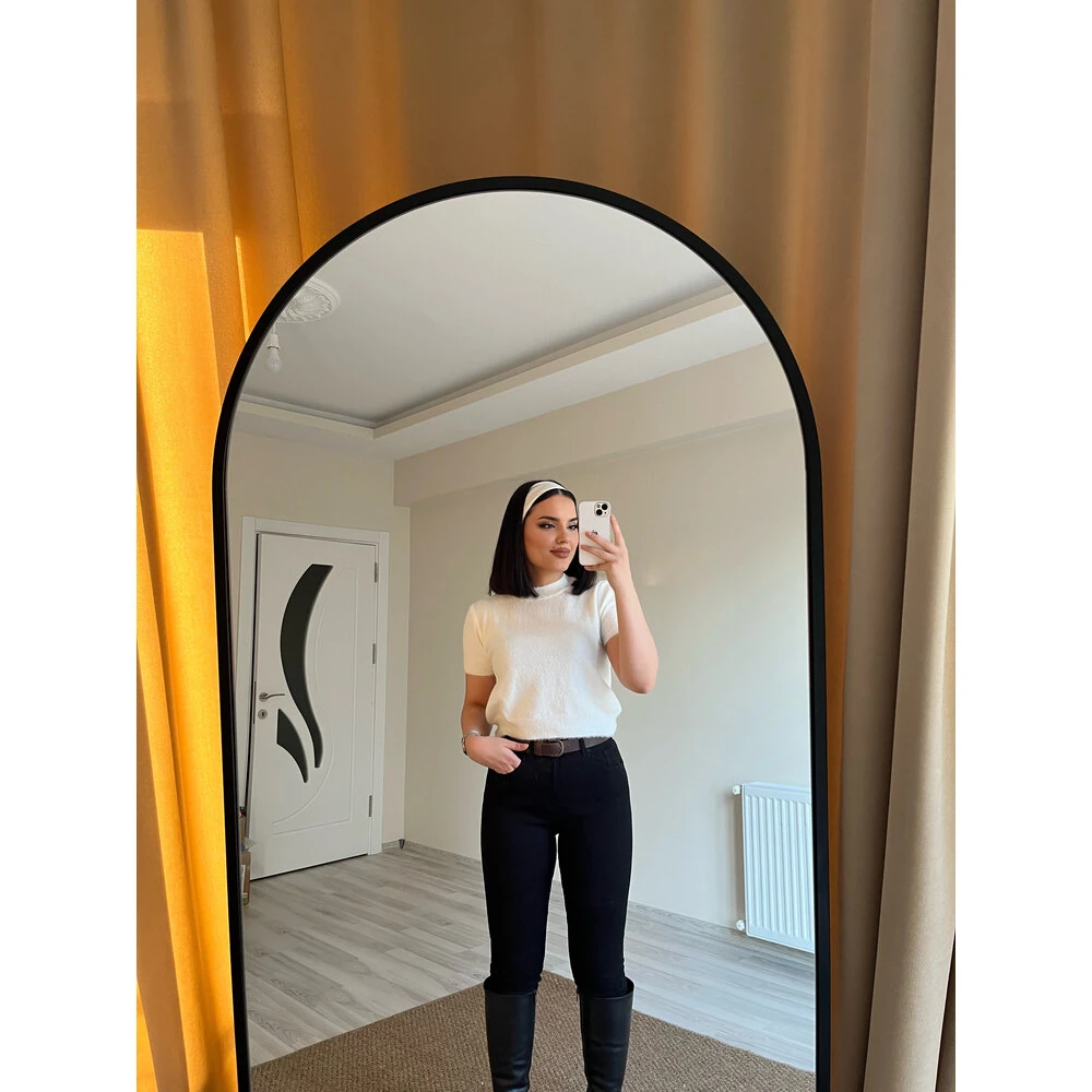 dar paça yüksek bel siyah jean