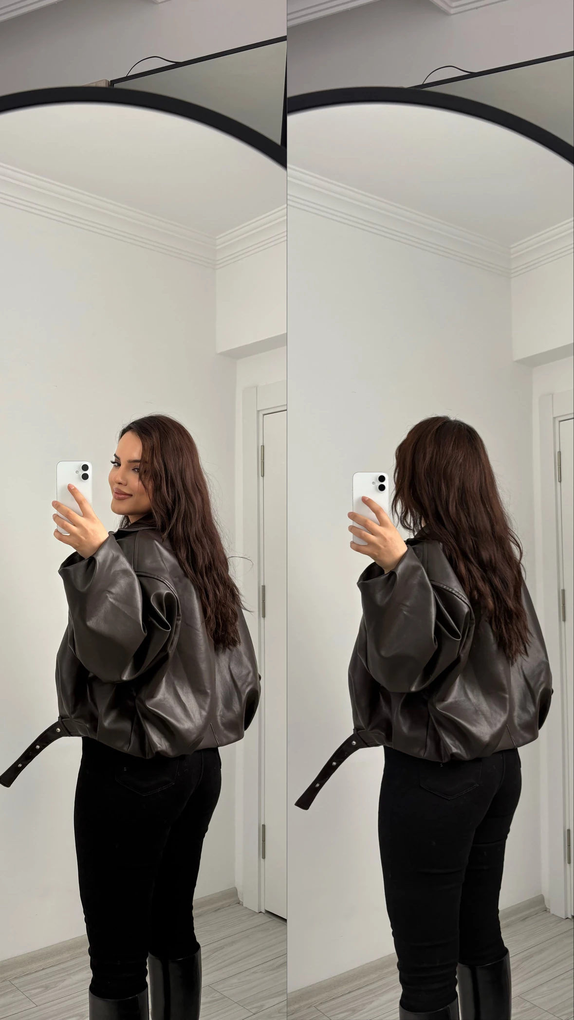 kemerli deri ceket acı kahve