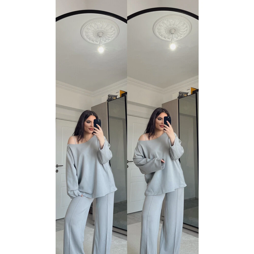 Modal salaş takım açık gri