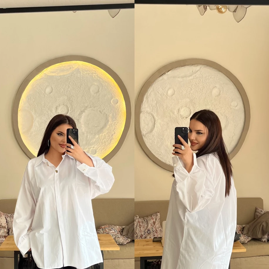 Bel kuşak detaylı gömlek beyaz