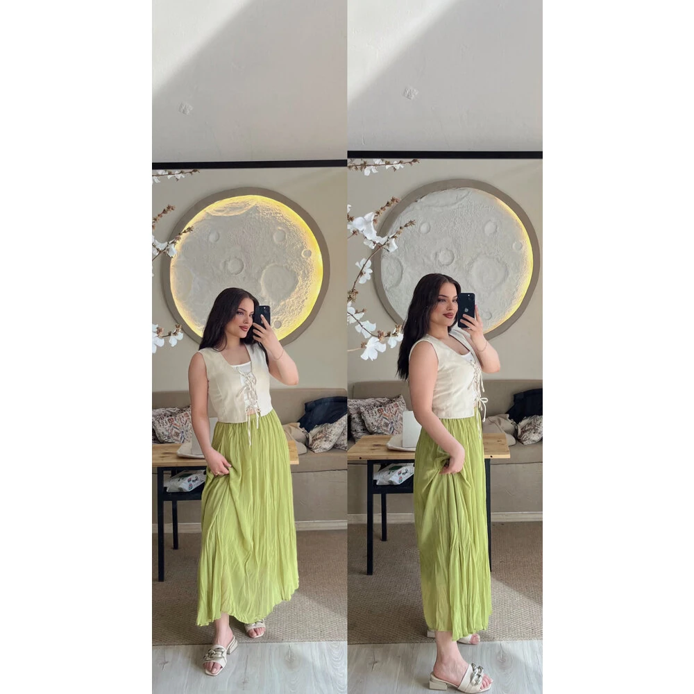 Kraş etek fıstık yeşili